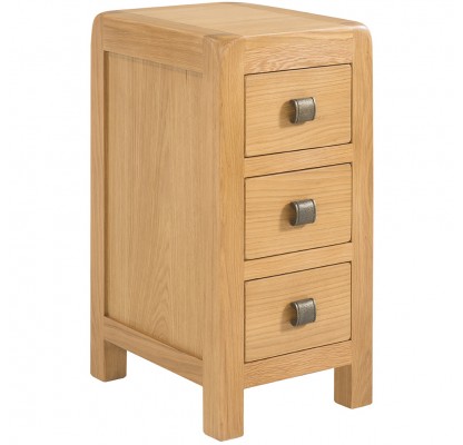 Avon Oak Compact 3 Drawer Bedside